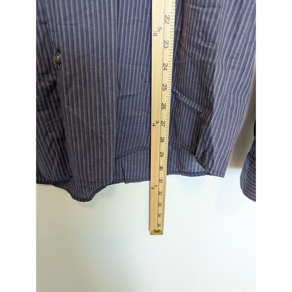 John Varvatos Button Up Shirt Mens Large Blue Striped - Picture 11 of 11